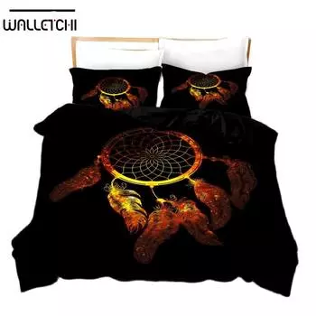 3D Printed Dream Catcher Bedding Set Down Quilt Cover With Pillowcase Double SIngle King EU single(135x200cm)