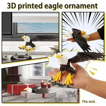 3D Printed Eagle Figurine Movable Joints Eagle Figure Model Toy Articulated Bird Figurine фиолетовый