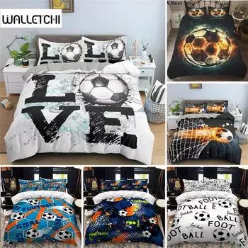3D Printed Football Bedding Set,Duvet Cover Comforter Bed Set Quilt Cover Pillowcase,King Queen Twin Size Boys Girls Adults 135x200cm 2pcs