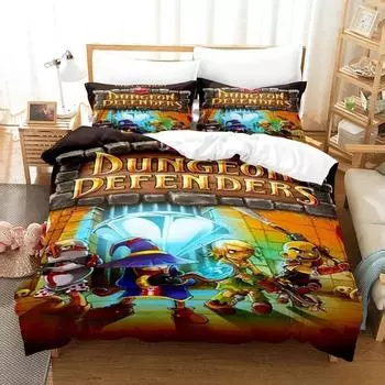 3D Printed Game Dungeon Defenders Bedding Sets exquisite bed supplies set duvet cover bed comforter set luxury birthday gift 135x200cm 2pcs