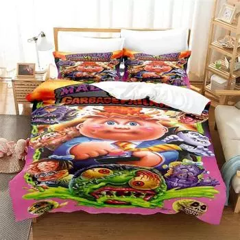 3D Printed Garbage Pail Bedding Set,Duvet Cover Comforter Bed Set Quilt Cover Pillowcase,King Queen Twin Size Boys Girls Adults 135x200cm 2pcs