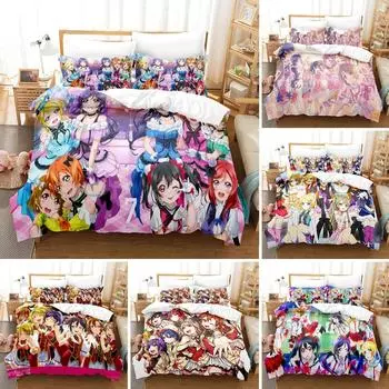 3D Printed Love Live Bedding Set Pillowcase Anime Duvet Cover Double Twin Full Queen King Adult Kids Bedclothes Quilt Cover 70x133cm 2pcs