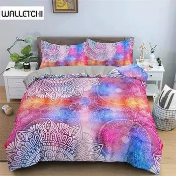 3D Printed Mandala Pattern Duvet Cover Comforter Bed Set Quilt Cover Pillowcase,King Queen Twin Size Boys Girls Adults 135X200cm