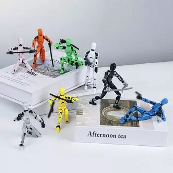 3D Printed Multi-Joint Movable Robot DIY Mannequin Dummy Figures Toys Kids Adults Assembly Toy Gifts Decoration Figures Ornament белый