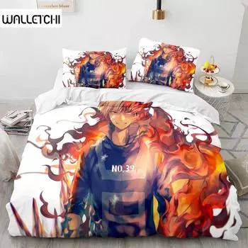3D Printed My Hero Bedding Set With Pillowcase Anime Quilt Cover Set Single Queen King Size Kids Adult Boys Bedclothes 70x133cm 2pcs