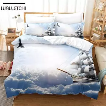 3D Printed Navigation Bedding Set Down Quilt Cover With Pillowcase Double SIngle King 3D Printed Anime My Dress-U EU single(135x200cm)