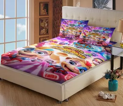 3D Printed Pattern Fitted Sheet Mattress Cover Elastic Band Bed Sheet 3pcs Home Textile Fitted Sheet Bedding 120cmX200cmX30cm