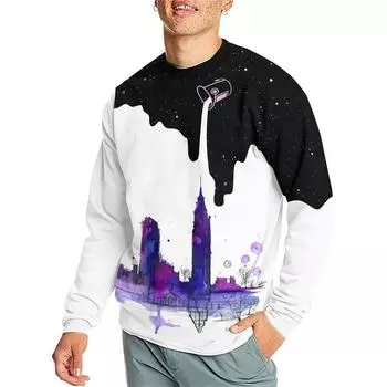 3D Printed Rainbow Paint Splash Men s Long Sleeve T-shirt Four Seasons Fashion Casual Comfortable Round Neck Oversized T-shirt S