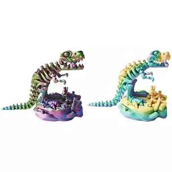 3D Printed Skeleton Tyrannosaurus Rex Toy Movable Joints (red blue green) #F