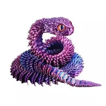 3D Printed Snake Movable Joint Fidget Toy Figurine Simulation Snake Office Desktop Ornament New Year Gifts Crafts Gift