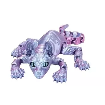 3D Printed Sphinx Cat Animals Cat Doll Joint Ornament For Cat Lovers New Ornaments Decorative C V8B6 Blue-1pcs