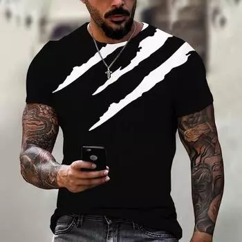 3d printed t-shirt men s summer O-neck pullover S