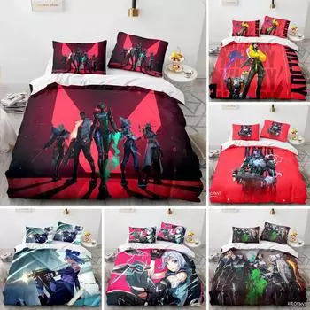 3D Printed Valorant Bedding Set Duvet Cover Bedroom Comforter Covers Single Twin King Size Quilt Cover Home Textile EU Single 135x200cm