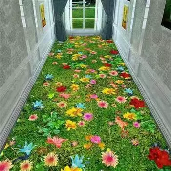 3D-принтер, цветочный ковер для коридора, креативные длинные ковры для гостиной, ковер для прохода в торговом центре, нескользящий коврик для ванной комнаты, лестницы