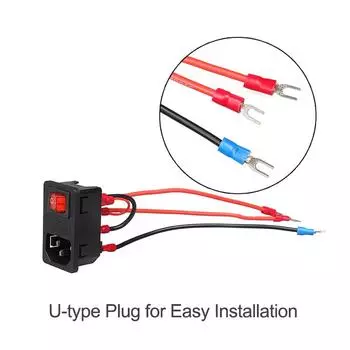 3D-принтер DIY U-образный разъем питания, модуль розетки + комплект предохранителей