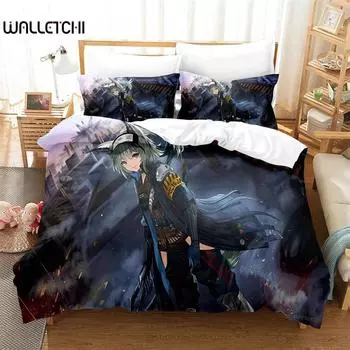 3D-принтер с игрой Arknights Комплект постельного белья, пододеяльник, одеяло, комплект постельного белья, наволочка, размер King Queen Twin для мальчиков и девочек для взрослых 135x200cm 2pcs