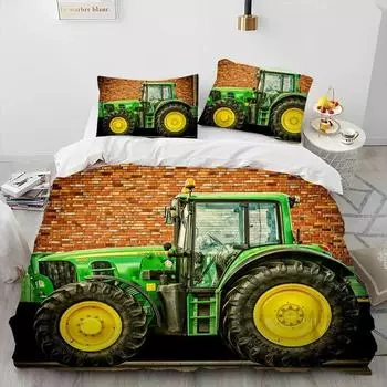 3D-принтер с изображением автомобиля, тягача, комплект постельного белья, пододеяльник, наволочка, комплект постельного белья размера «king-size» 70x133cm 2pcs
