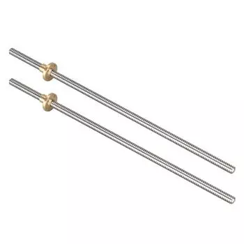 3D-принтер THSL-300-8D Трапецеидальный стержень T8 Ходовой винт Резьба 2 мм Ход 8 мм Длина 100 мм 200 мм 300 мм 400 мм 500 мм 600 мм с латунной гайкой 100mm