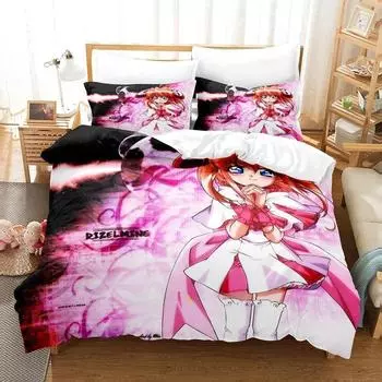 3D Printing Anime Kawaii Girls Rizelmine Bedding Set Single Twin Full Queen King Size Bed Set Adult Kid Bedroom Duvet cover Sets 70x133cm 2pcs