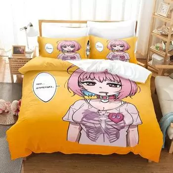 3d Printing Anime Riamu Yumemi Kawaii Girls Bedding Set Boys Girls Twin Queen Duvet Cover Pillowcase Bed Kids Adult Home Textile EU Twin 135x200cm