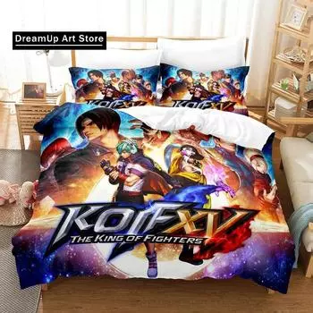 3d Printing Anime The King Of Fighter Bedding Set Boys Girls Twin Queen Size Duvet Cover Pillowcase Bed Kids Adult Home Textile EU Single 90x200cm