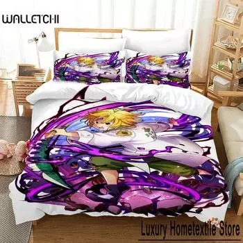 3D Printing Anime The Seven Deadly Sins Bedding Set Single Twin Full Queen King Size Bed Set Aldult Kid Bedroom Duvet Cover Sets 70x133cm 2pcs
