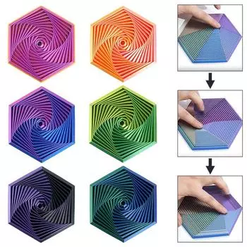 3D-печать Фрактальный раздражающий шестиугольник Декомпрессионный инструмент Орнамент Несколько цветов Детская игрушка-трансфигурация Подарок для рукоделия