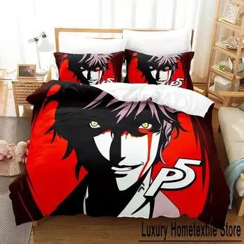 3D Printing Game Persona 5 Bedding Set Cartoon Anime three-piece set Adult Kid Bedroom Duvet cover Sets Birthday Home Textiles 70x133cm 2pcs