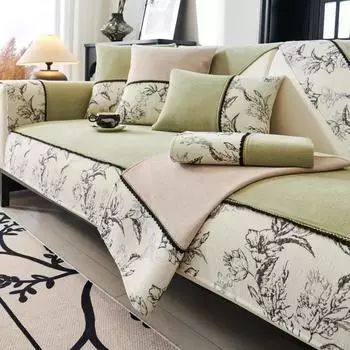 3D Printing Thickening Sofa Mat Four Seasons Non Slip Anti Cat Scratch Sofa Cover Modern Light Luxury Couch Towel Pillowcase 70x70