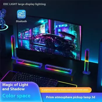 3D Prism RGB Symphony Car Atmosphere Pickup Light Music Rhythm Desktop Voice Controlled Light Bluetooth Control White single pack белый