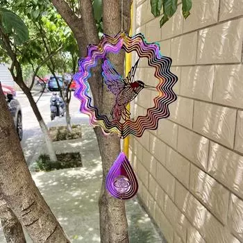 3D птица ветряная вертушка 6 дюймов из нержавеющей стали ветряная вертушка подвесное украшение для наружного садового украшения для двора патио газона