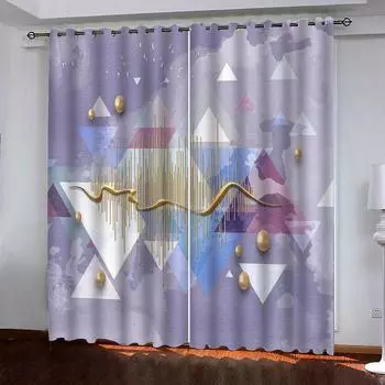 3D Purple Delicate How To Pattern Curtains Vintage Art Fit Living Room Bedroom Kitchen Balcony Window Decor 2 Panels 50W130H(CM)X2PCS&Grommet Top