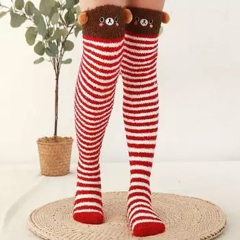 3D пушистые моделирующие гольфы, зимние теплые гольфы, новые женские носки из кораллового фета Style 4