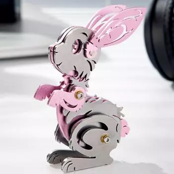 3D головоломка мультфильм кролик металлическая модель строительные наборы для взрослых механические животные зодиак кролик головоломка DIY сборка игрушка подарок