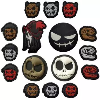 3D ПВХ светится в темноте лицо Рождественский Джек голова кричащий призрак маска светящаяся нашивка череп скелет подарок аппликация наклейки с крючком