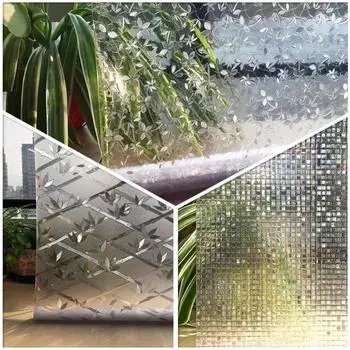 3D Радужная оконная пленка Мозаичное украшение для приватности Статическая самоклеящаяся пленка Блокировка УФ-излучения Терморегулирующие витражные наклейки 30X100 CM