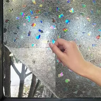3D радужная оконная пленка, статическая самоклеящаяся оконная пленка, наклейки для стекол в ванной, витражи, анти-УФ-декорация 30cmx100cm