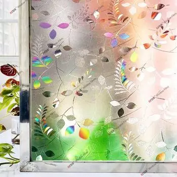 3D радужная оконная пленка, витражное стекло, защитная от ультрафиолета, наклейка на окно для дома, статическая клейкая терморегулирующая стеклянная пленка 30x100 cm