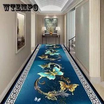 3D растительный ковер для прихожей, пасторальные коврики, коврик для коридора, мягкий проход, лестница, противоскользящая длинная 60x100cm