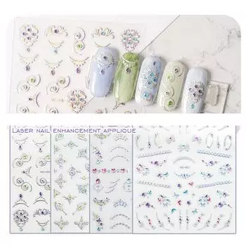 3D рельефные наклейки для ногтей, красочные цветочные наклейки для ногтей, самоклеящиеся наклейки для дизайна ногтей для украшения ногтей