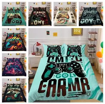 3D ретро-плеер, комплект постельного белья, игровая ручка, пододеяльник и наволочка, ткань из микрофибры, серия игровых автоматов, украшение для дома Baby 100x135cm
