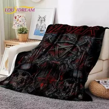 3D Rock Slayer Heavy Metal Band Soft Flannel Blankets,Throw Blanket Comfortable Blanket for Picnic Beds Sofa Home Bedroom Gifts 40x50in