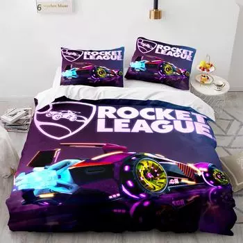 3D Rocket League Bedding Set Bedspread Single Twin Full Queen King Size Car Rocket League Bed Set Children s Bedroom Duvetcove 180x210cm 3pcs