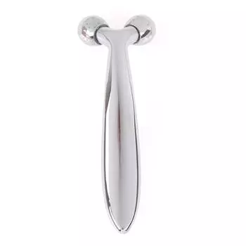 3D роликовый массаж для лица Y-образный лифтинг-массаж для лица, инструмент для удаления морщин серебряный