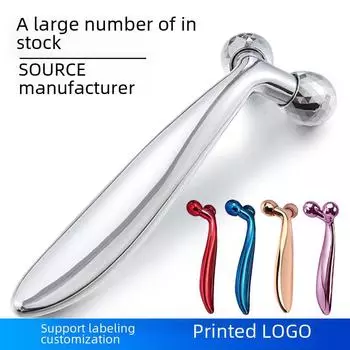 3D роликовый массажер для подтяжки лица - ручной косметический инструмент для V-образной коррекции фигуры и похудения серебряный