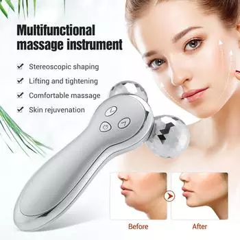 3D роликовый V-образный лифтинг-массажер для лица, микротоковое устройство для укрепления кожи, устройство для удаления морщин, массажер для похудения лица и тела