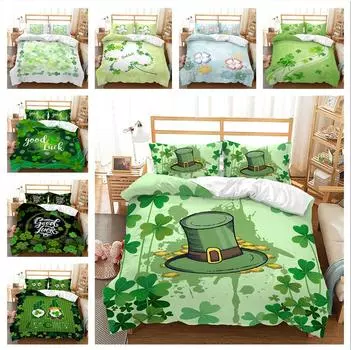 3D романтический комплект постельного белья Lucky Grass с растительным узором, пододеяльник, наволочка, 2 или 3 шт., ткань из микрофибры, мягкое и удобное украшение для дома Baby 100x135cm