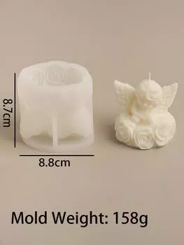 3D Rose Angel ароматизированная свеча силиконовая форма DIY цветок крылья мальчик ангел формы для мыла ручной работы гипсовая смола орнамент домашний декор подарок