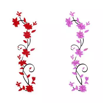 3D Rose Flower Rattan Wall Stickers 3D Wall Sticker Removable Decal Red