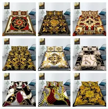 3D Роскошная серия Постельное белье Классический роскошный узор Пододеяльник Наволочка 2 или 3 шт. Ткань из микрофибры Мягкое и удобное украшение для дома Baby 100x135cm